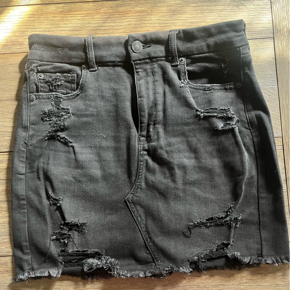American Eagle Black Denim Skirt